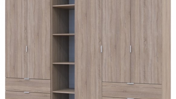 Шкаф Дорос Гелар дуб сонома с Этажеркой 5 дверной 231,9 см 0
