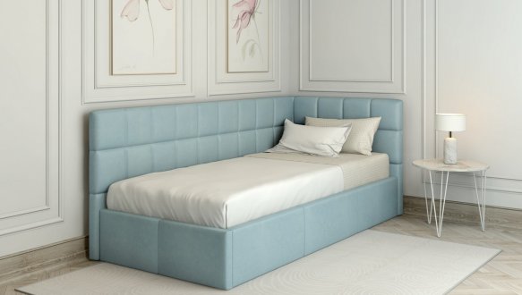 Ліжко м'яке двоспальне Лев Торонто з підйомним механізмом та нішею для білизни 3