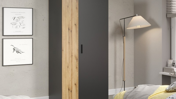 Шафа Мебельбос 2D 2 дверна графіт Esteban 90 см 0