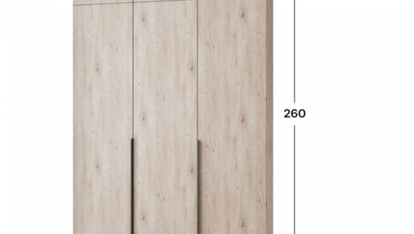 Шкаф Mebelstar Оскар трехдверный с антресолью и ящиками Аляска серая 150 см 0