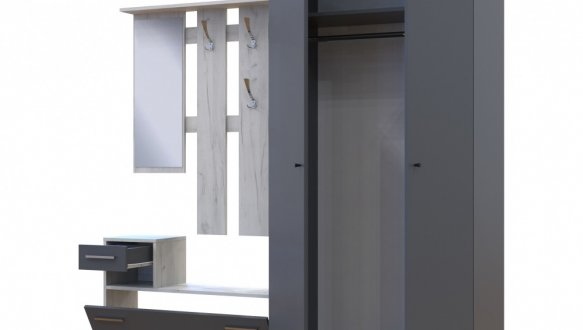 Передпокій Alice та шафа Promo графіт 5