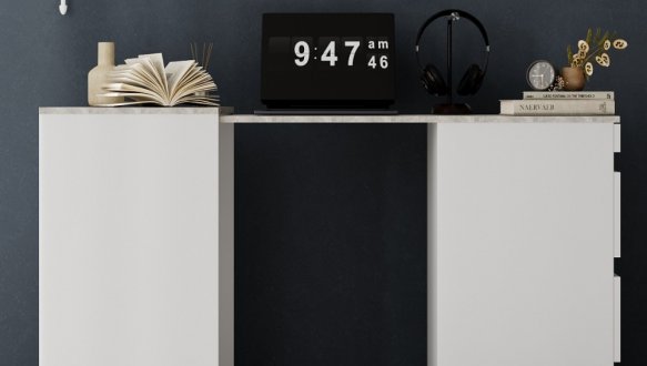 Стол письменный с комодом Art in Head Molli / Молли Белый бриллиант / Ателье светлый 0