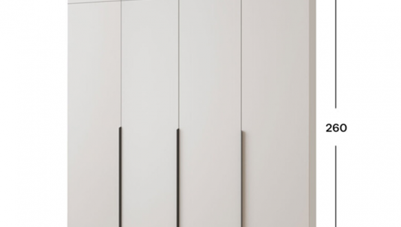 Шафа Mebelstar Оскар чотирьохдверна з антресоллю Білий сніг 200 см 0