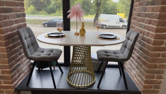 Стіл круглий розкладний MebliRoMax Rondo slide / Рондо Слайд D1100 8