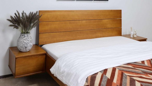 Ліжко двоспальне дерев'яне Дрімка Мадрид Бук 2