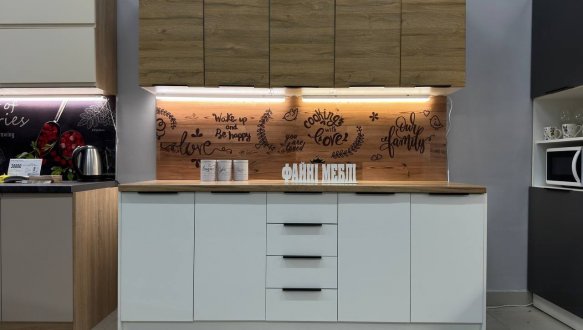 Кухня 2,0 м МДФ плівка Хай-тек Горизонталь/ДСП ЕКО 9