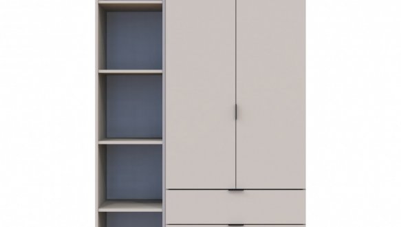 Шкаф Дорос Гелар кашемир с Этажеркой 2-х дверной 115,7 см 4