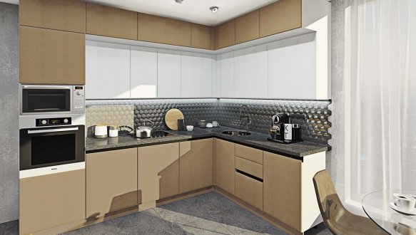 Модульна кухня Хай-тек матова галактика 22