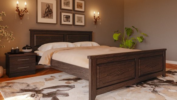 Кровать двуспальная деревянная ЧДК Майя NEW Щит Сосна 6