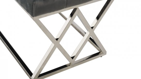 Банкетка BN-2 серый + серебро 4