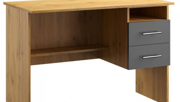 Стіл письмовий офісний №2 Київський Стандарт Дуб Аппалаччі / Антрацит