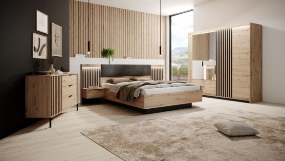 Модульна спальня Tally/Таллі Perfect Home Дуб артизан/Антрацит