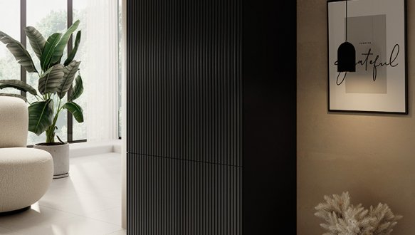 Шафа 90 2D Cama Pafos 2 дверна чорний 90 см