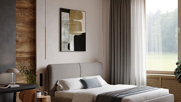 Кровать мягкая двуспальная Woodsoft Catania II / Катанія II с подъемным механизмом и нишей для белья