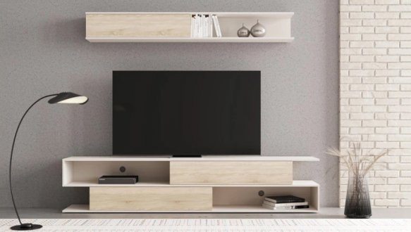 Стенка Брик Кашемир/Дуб сонома