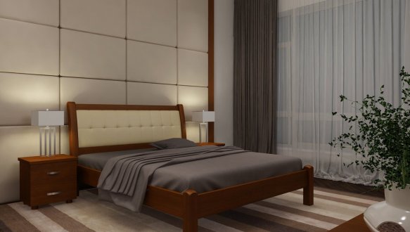 Кровать двуспальная деревянная Явито Лион Массив Ольха / Ясень / Дуб 7