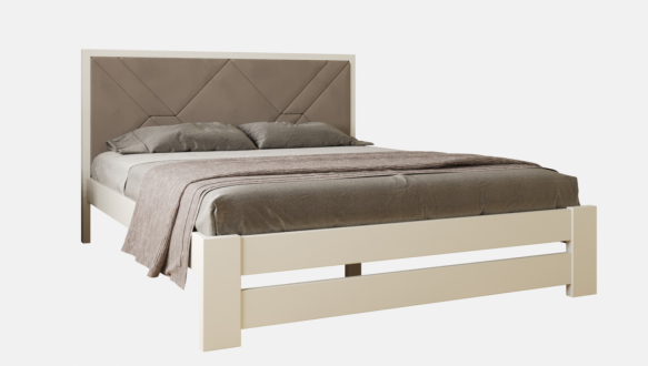 Ліжко дерев'яне з м'якою вставкою ArborDrev Симфонія Преміум Сосна / Бук Білий 3