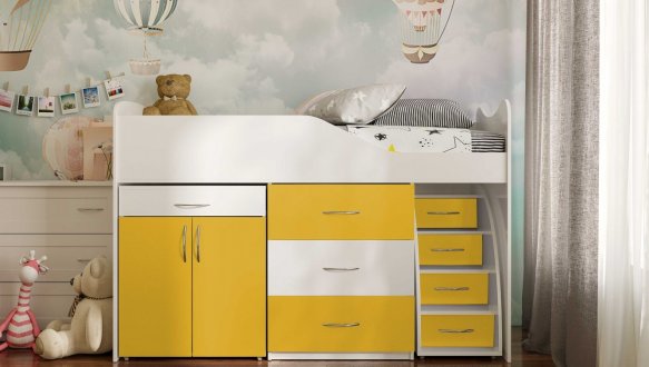 Ліжко кімната зі столом №5 Viorina Deko Корпус білий 7