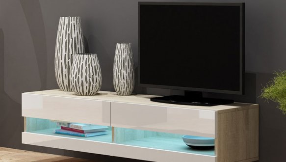 Тумба под ТВ Vigo / Виго RTV140 Дуб Сонома/Белый Cama Ширина 140 см