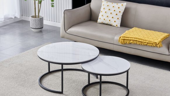 Комплект із двох журнальних столів CT-35 Лоренза каса вайт