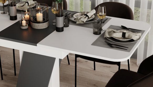 Стол-трансформер Lendi Белый бриллиант/Графит серый 0