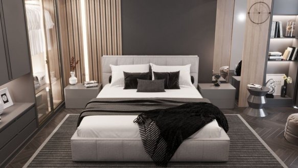 Кровать двуспальная мягкая Woodsoft Bergamo / Бергамо 2