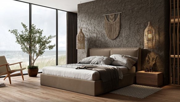 Ліжко м'яке двоспальне Woodsoft Atlanta / Атланта з підйомним механізмом та нішею для білизни 0