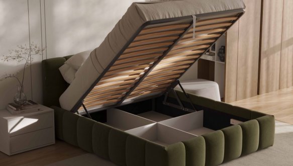 Мягкая кровать 1.6х2.0 подъёмная с каркасом Тони 0