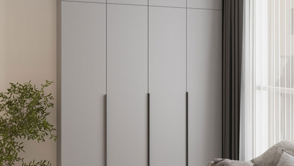 Шкаф Mebelstar Оскар четырехдверный с антресолью и ящиками Серая мышка 200 см