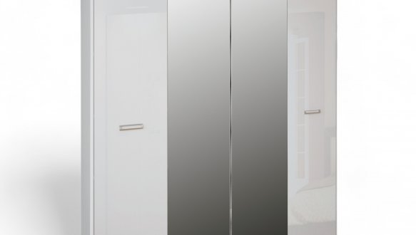 Шкаф 4Д с зеркалом Миромарк Белла 4 дверный белый 183 см