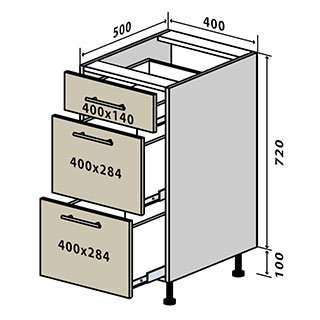 №9 Тумба нижня шухляди 40 Люкс RODOS