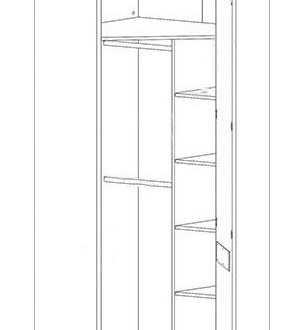 Шкаф угловой SZFN1D/21/10 ВМК Украина Амелия 2 дверный белый 2