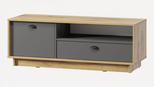 Тумба під ТВ Kuba/Куба RTV128 L/P Дуб Аппалачі/Антрацит Moreli Ширина 128 см 0