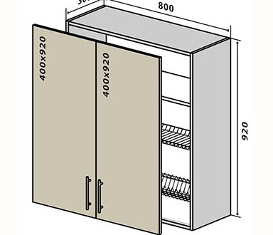 №49 Тумба верхняя сушка 80 Люкс RODOS