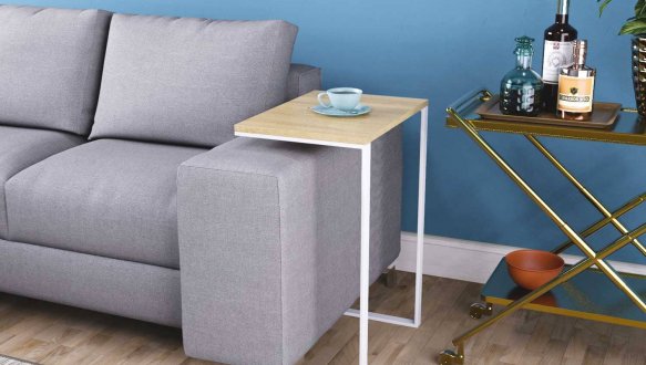 Придиванный стол Fiji Mono Дуб сонома/Белый