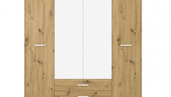 Шкаф SZF4D2S Гербор Рутения 4 дверный дуб артизан 206 см