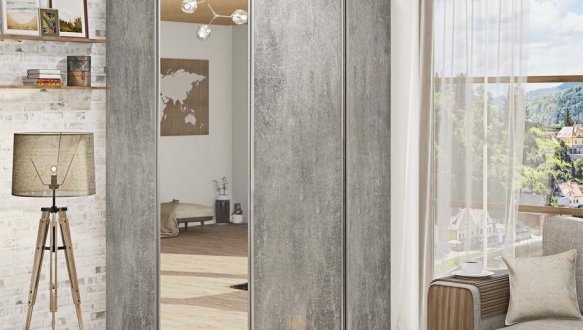 Угловой шкаф-купе 1,1 м ДСП с зеркалом