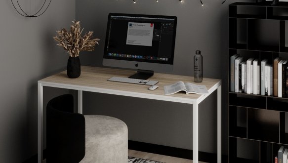 Письменный стол Art in Head Brevity Loft Standart/Бревити Лофт Стандарт Дуб сонома/Белый металл