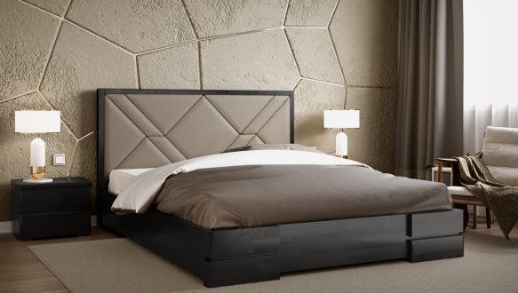 Ліжко дерев'яне з м'якою вставкою ArborDrev Лоренс Сосна / Бук 6