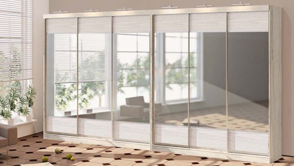 Шафа-купе Комфорт меблі Модель-1 бетон 6 дверна 520 см