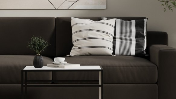 Придиванный стол-трансформер Fiji Double Белый/Черный 1