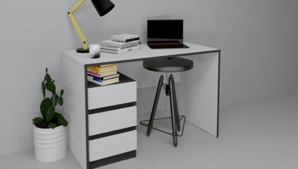 Комп'ютерний стіл Vector Інтарсіо Білий 120 см 0