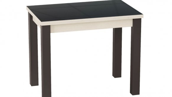 Стол-трансформер Dinner Glass Гикори рокфорд светлый/Венге ноги/Графитовое стекло 2