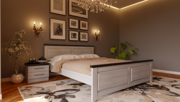 Кровать двуспальная деревянная ЧДК Майя NEW Щит Сосна