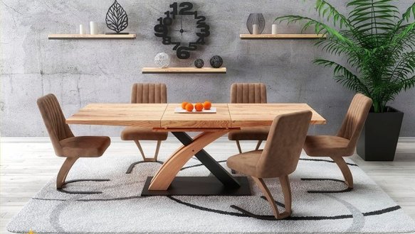 Стіл Sandor-3 дуб золотий/чорний 0