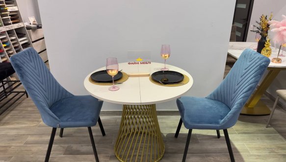 Стіл круглий розкладний MebliRoMax Rondo slide / Рондо Слайд D800