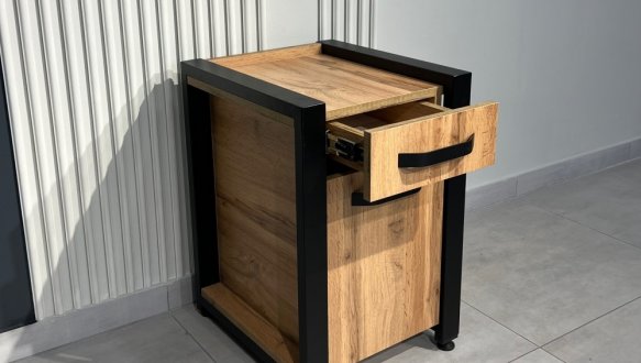 Тумба LOFT приставна Дуб Сонома / Чорний мат MebliRoMax 0