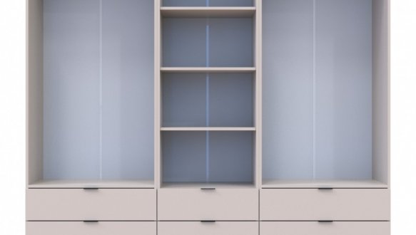 Шкаф для одежды Дорос Гелар кашемир 4-х дверный с пеналом 215 см 2