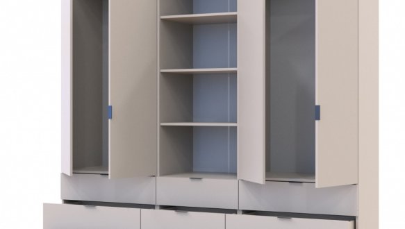 Шкаф для одежды Дорос Гелар кашемир 4-х дверный с пеналом 215 см 0