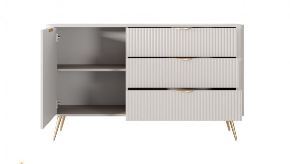 Комод 1D3S/138 Беж/Золоті ніжки Lante 1